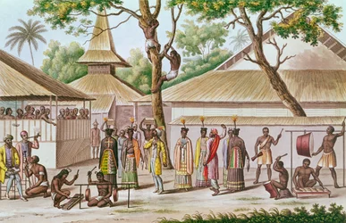 Fête religieuse à Caieli, île de Buru, de 
